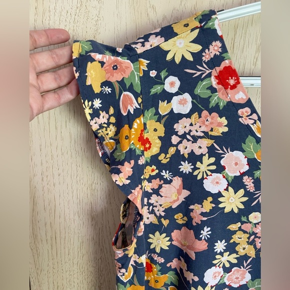 LOFT Floral Dress Stretch Feminine Ruffle Sz XL - Picture 2 of 7